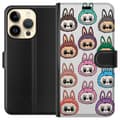 Miniatyrbilde 1 av 3: Apple iPhone 15 Pro Lommeboketui Labubu Macaron Monster - Søt Samlefigur med Stil