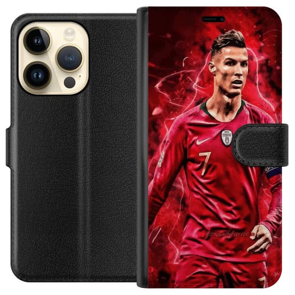 Apple iPhone 15 Pro Lommeboketui Ronaldo Ferdigheter - CR7 Design for Ekte Supportere
