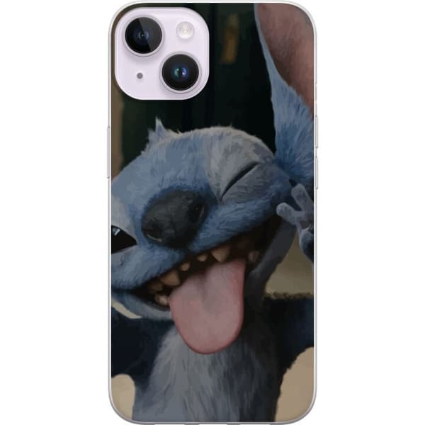 Apple iPhone 15 Genomskinligt Skal Stitch Söt Alien – Blå Favorit från Yttre Rymden