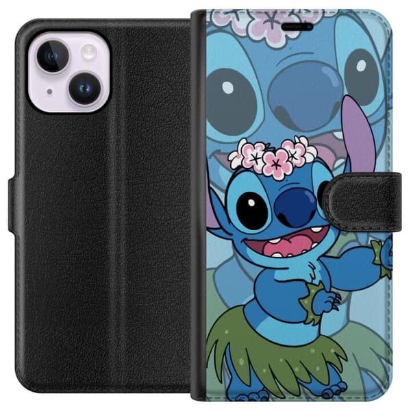 Apple iPhone 15 Plus Tegnebogsetui Stitch under Stjernerne - Magisk Anime-stil