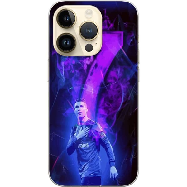 Apple iPhone 15 Pro Läpinäkyvä kuori Ronaldo 7 - Jalkapallolegenda Toiminnassa Fanien Puolesta