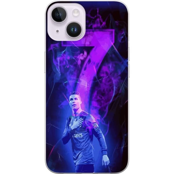 Apple iPhone 15 Plus Gennemsigtig cover Ronaldo 7 - Fodboldlegende i Handling for Fans