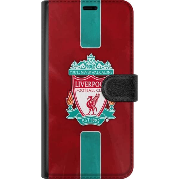 Apple iPhone 16 Plus Lompakkokotelo Liverpool FC - Klassinen jalkapallourheilu Punaisena