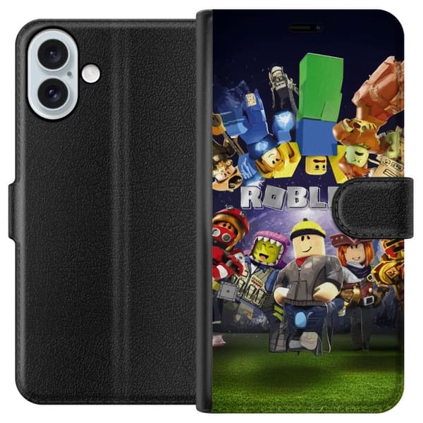 Apple iPhone 16 Plus Lompakkokotelo Roblox Maailma - Pelaamisseikkailu Lapsille ja Nuorille