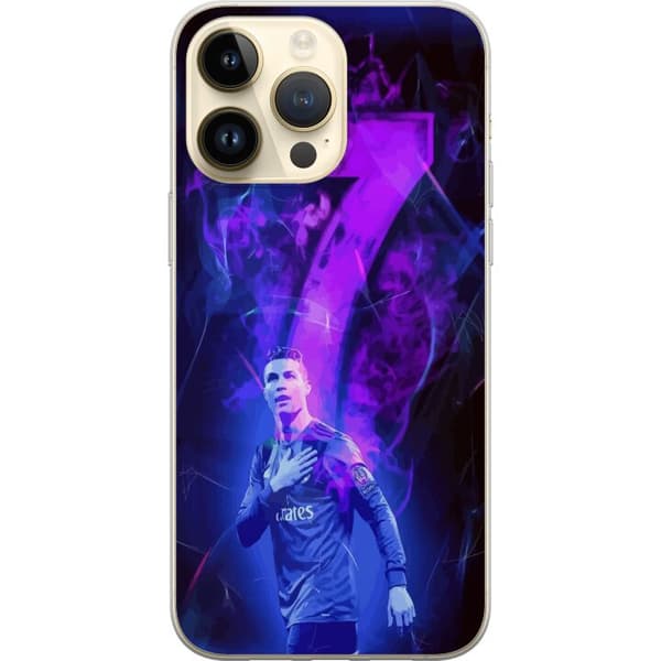 Apple iPhone 15 Pro Max Läpinäkyvä kuori Ronaldo 7 - Jalkapallolegenda Toiminnassa Fanien Puolesta