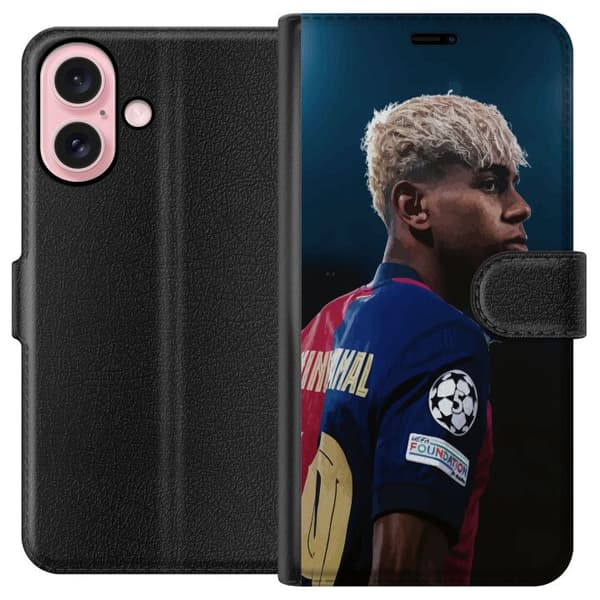 Apple iPhone 16 Lompakkokotelo Lamine Yamal - Barcelonan ihmelapsi fokuksessa