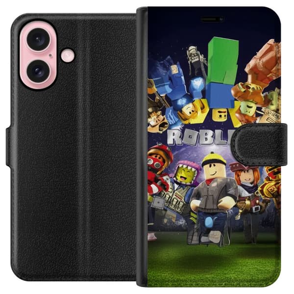 Apple iPhone 16 Lompakkokotelo Roblox Maailma - Pelaamisseikkailu Lapsille ja Nuorille