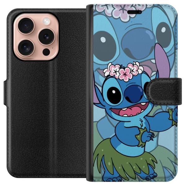 Apple iPhone 16 Pro Plånboksfodral Stitch under Stjärnorna – Magisk Anime-stil