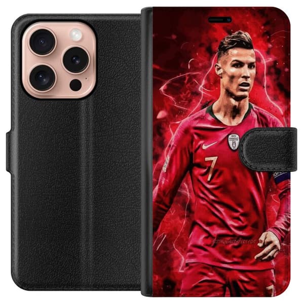 Apple iPhone 16 Pro Plånboksfodral Ronaldo Skills – CR7 Design för Äkta Supporters