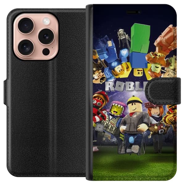 Apple iPhone 16 Pro Tegnebogsetui Roblox Verden - Gaming Eventyr for Børn og Unge