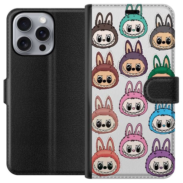 Apple iPhone 16 Pro Max Tegnebogsetui Labubu Macaron Monster - Nuttet Samlefigur med Stil