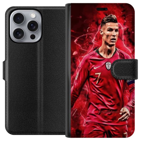 Apple iPhone 16 Pro Max Tegnebogsetui Ronaldo Færdigheder - CR7 Design for Ægte Fans