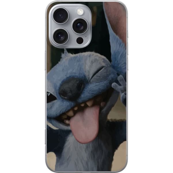 Apple iPhone 16 Pro Max Gjennomsiktig deksel Stitch Søt Alien - Blå Favoritt fra Ytre Rommet