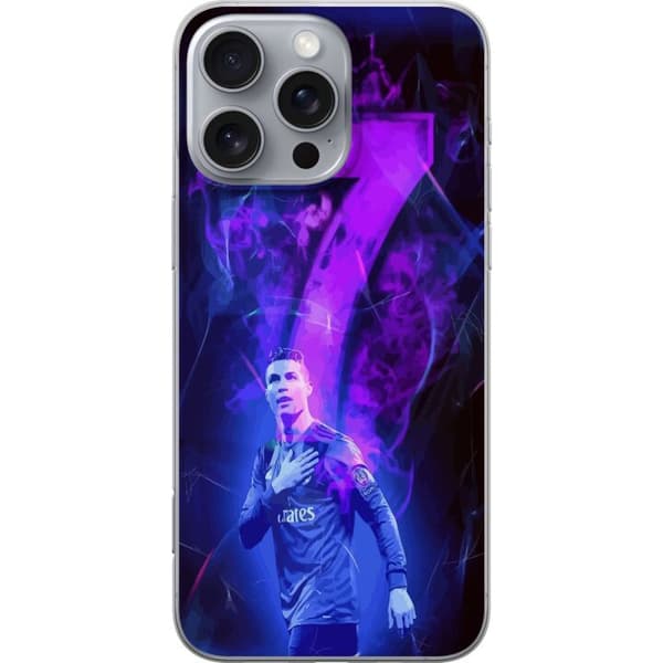 Apple iPhone 16 Pro Max Gennemsigtig cover Ronaldo 7 - Fodboldlegende i Handling for Fans