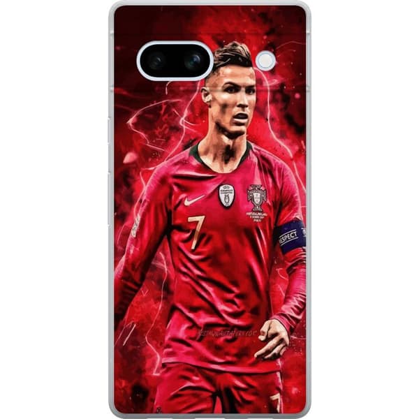 Google Pixel 7a Läpinäkyvä kuori Ronaldon Taidot - CR7 Suunnittelu Aidolle Kannattajalle