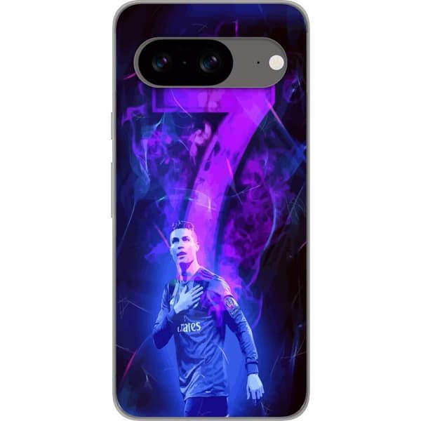 Google Pixel 8 Genomskinligt Skal Ronaldo 7 – Fotbollslegend i Action för Fans