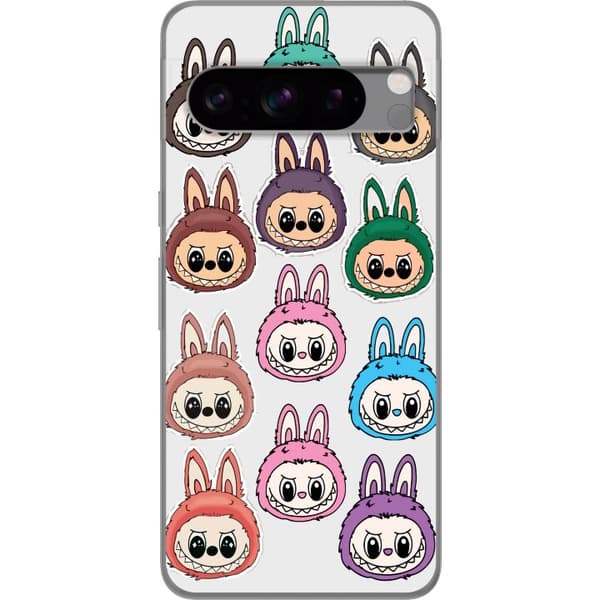 Google Pixel 8 Pro Genomskinligt Skal Labubu Macaron Monster – Söt Samlarfigur med Stil