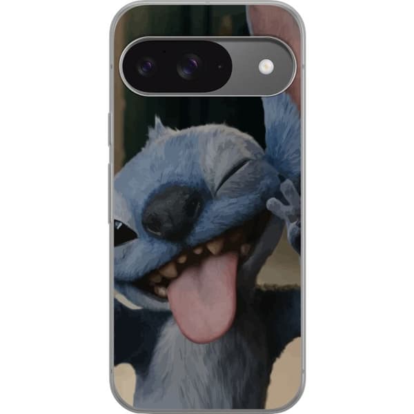 Google Pixel 9 Läpinäkyvä kuori Stitch Söpö Alien - Sininen Suosikki Ulkoavaruudesta