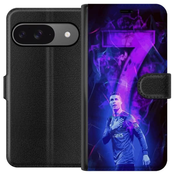 Google Pixel 9 Pro Plånboksfodral Ronaldo 7 – Fotbollslegend i Action för Fans