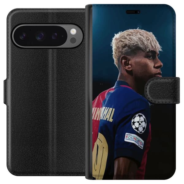 Google Pixel 9 Pro XL Tegnebogsetui Lamine Yamal - Barcelonas Wunderkind i fokus