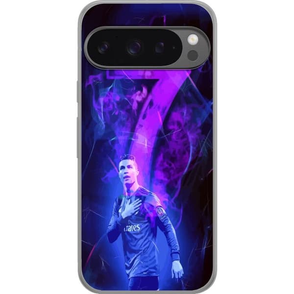 Google Pixel 9 Pro XL Gennemsigtig cover Ronaldo 7 - Fodboldlegende i Handling for Fans