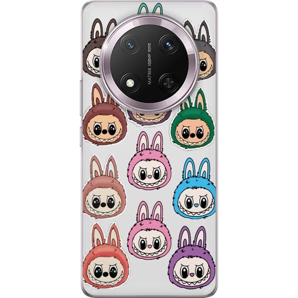 Honor Magic7 Lite Gjennomsiktig deksel Labubu Macaron Monster - Søt Samlefigur med Stil