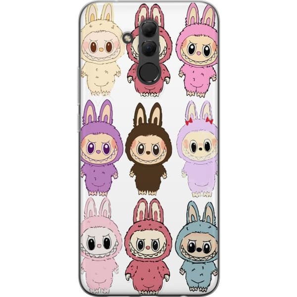 Huawei Mate 20 lite Gennemsigtig cover Labubu Pink Monster - Popkunst med Kawaii-touch