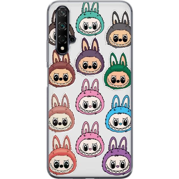 Huawei nova 5T Läpinäkyvä kuori Labubu Macaron Monster - Söpö Keräilyfiguuri Tyylillä