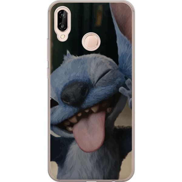 Huawei P20 lite Gennemsigtig cover Stitch Sød Alien - Blå Favorit fra Ydre Rummet
