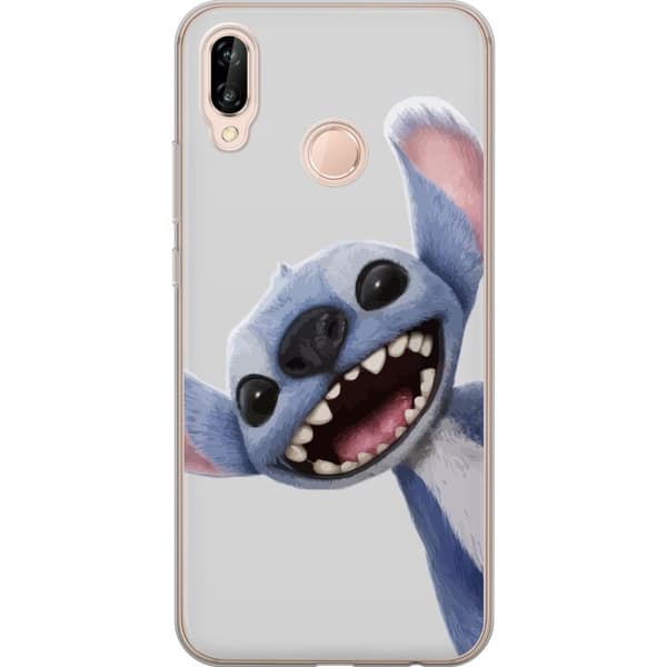 Huawei P20 lite Gennemsigtig cover Stitch i fart - Kawaii-design til fans & børn