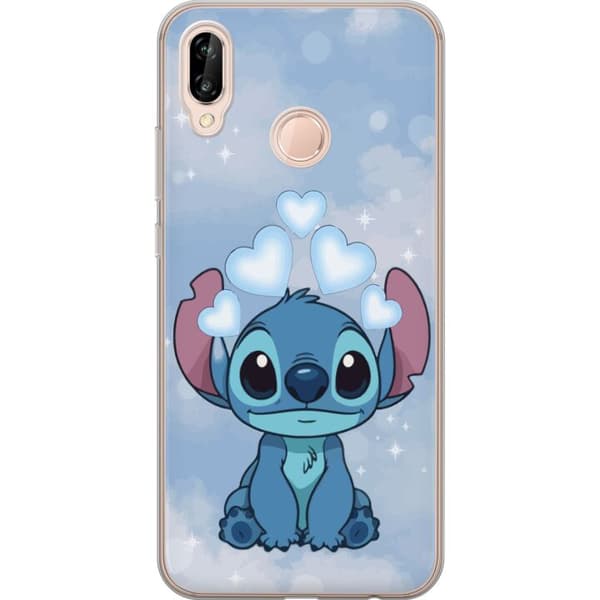 Huawei P20 lite Gennemsigtig cover Stitch Hoppende Glæde - Sjovt Design til Gave
