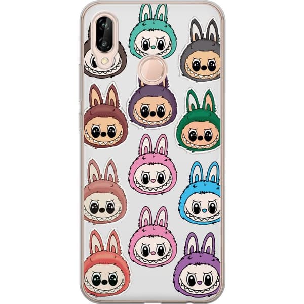 Huawei P20 lite Gjennomsiktig deksel Labubu Macaron Monster - Søt Samlefigur med Stil