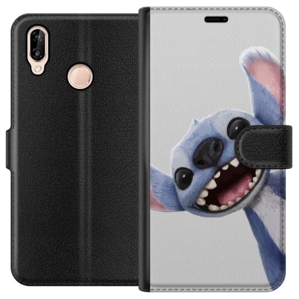 Huawei P20 lite Tegnebogsetui Stitch i fart - Kawaii-design til fans & børn