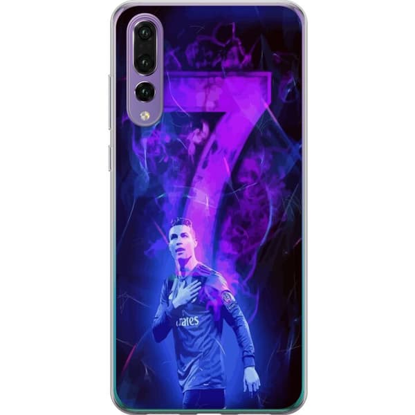 Huawei P20 Pro Läpinäkyvä kuori Ronaldo 7 - Jalkapallolegenda Toiminnassa Fanien Puolesta