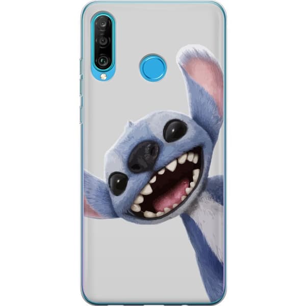 Huawei P30 lite Gennemsigtig cover Stitch i fart - Kawaii-design til fans & børn