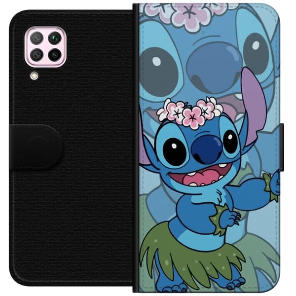 Huawei P40 lite Lommeboketui Stitch under stjernene - Magisk Anime-stil