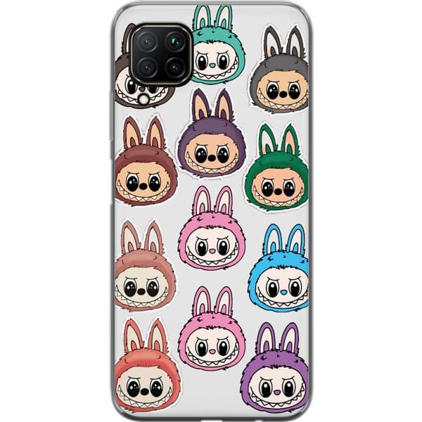 Huawei P40 lite Gjennomsiktig deksel Labubu Macaron Monster - Søt Samlefigur med Stil