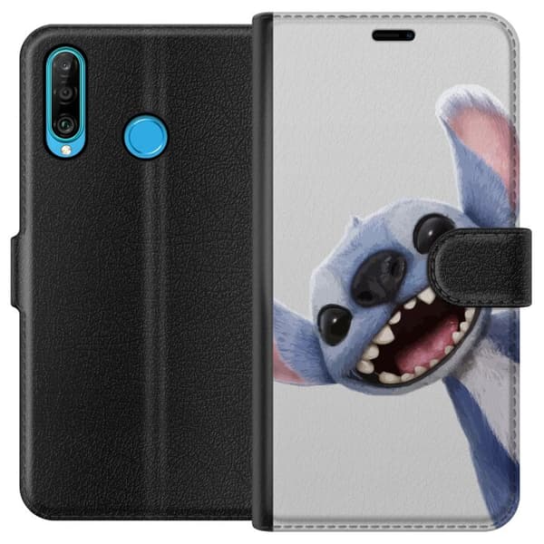 Huawei P30 lite Lommeboketui Stitch i Fart - Kawaii Design for Fans & Barn