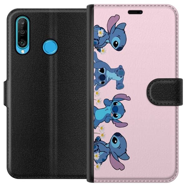 Huawei P30 lite Tegnebogsetui  Stitch Grin & Leg – Perfekt til Telefoncovers eller Plakater