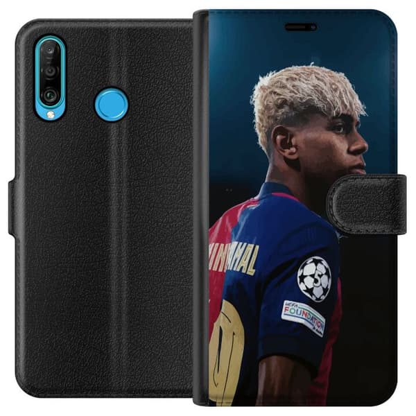 Huawei P30 lite Tegnebogsetui Lamine Yamal - Barcelonas Wunderkind i fokus