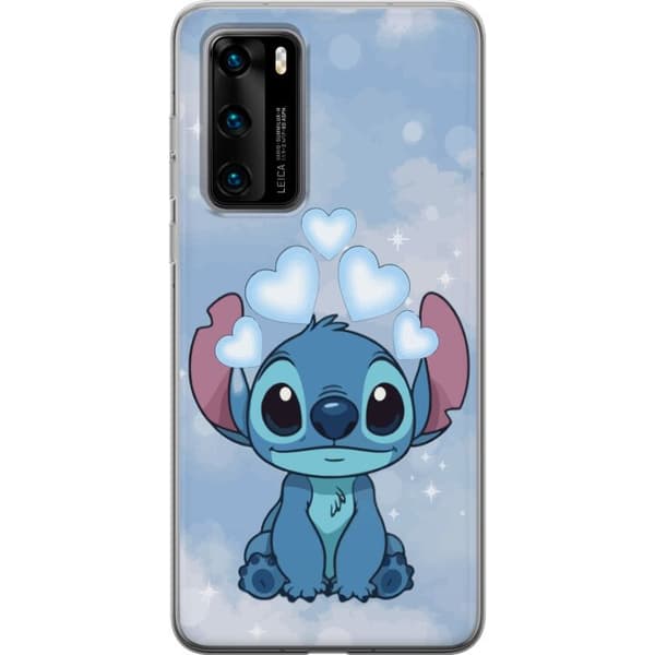 Huawei P40 Gjennomsiktig deksel Stitch Hoppande Gled - Morsomt Design for Gave