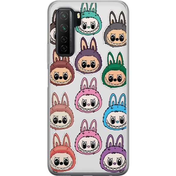 Huawei P40 lite 5G Gjennomsiktig deksel Labubu Macaron Monster - Søt Samlefigur med Stil