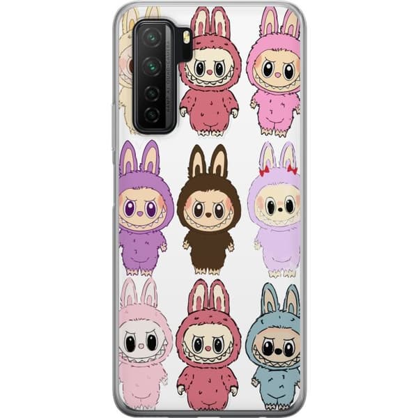 Huawei P40 lite 5G Gjennomsiktig deksel Labubu Pink Monster - Popkunst med Kawaii-touch