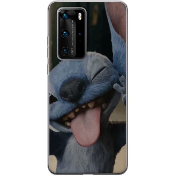 Huawei P40 Pro Läpinäkyvä kuori Stitch Söpö Alien - Sininen Suosikki Ulkoavaruudesta