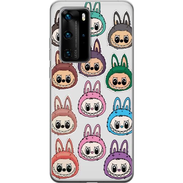 Huawei P40 Pro Genomskinligt Skal Labubu Macaron Monster – Söt Samlarfigur med Stil