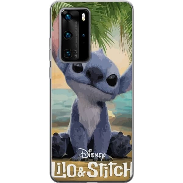 Huawei P40 Pro Genomskinligt Skal Stitch Kärleksfull – Med Hjärtan & Kawaii-känsla