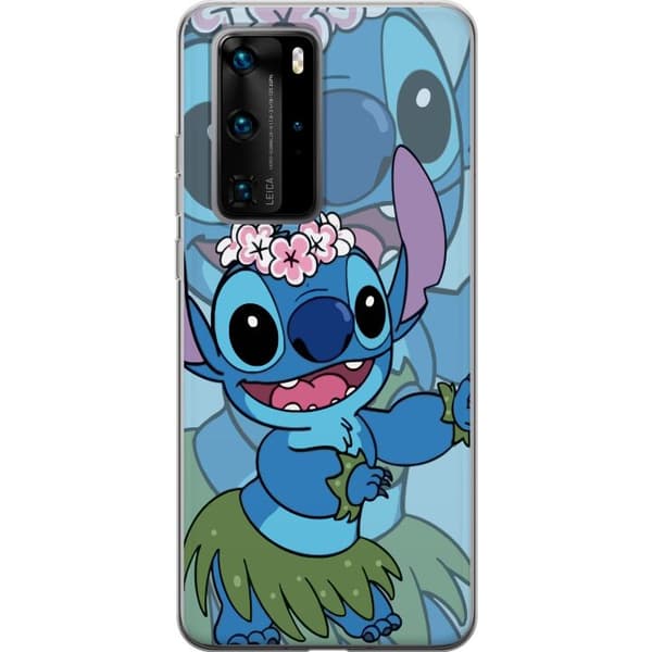 Huawei P40 Pro Genomskinligt Skal Stitch under Stjärnorna – Magisk Anime-stil