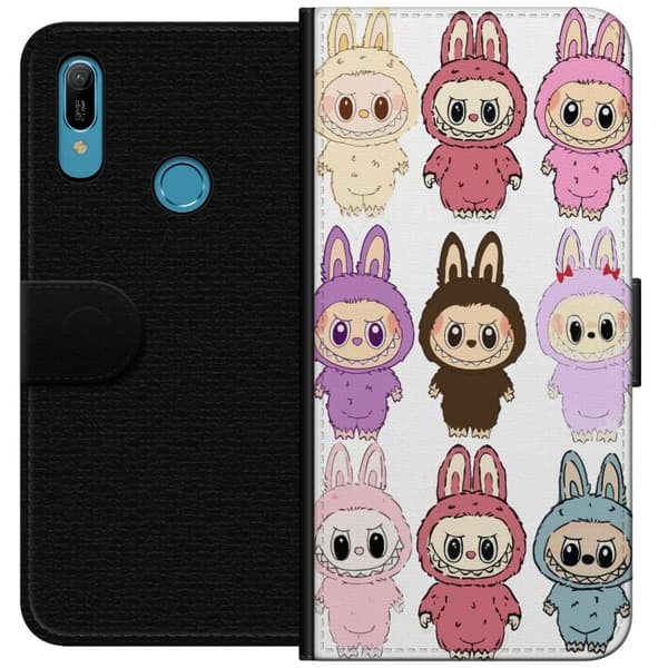 Huawei Y6 (2019) Lompakkokotelo Labubu Pink Monster - Popkulttuuri Kawaii-kosketuksella