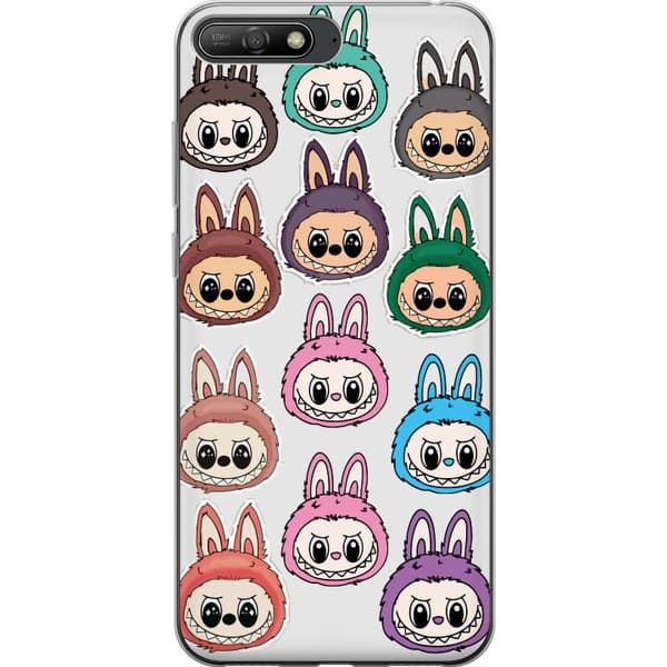 Huawei Y6 (2018) Gjennomsiktig deksel Labubu Macaron Monster - Søt Samlefigur med Stil