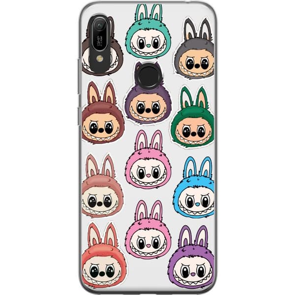 Huawei Y6 (2019) Läpinäkyvä kuori Labubu Macaron Monster - Söpö Keräilyfiguuri Tyylillä